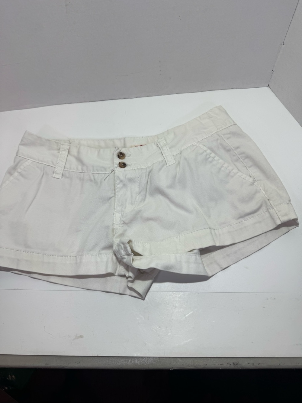 Mossimo Supply Co. White Low-Rise Cotton Jean Shorts